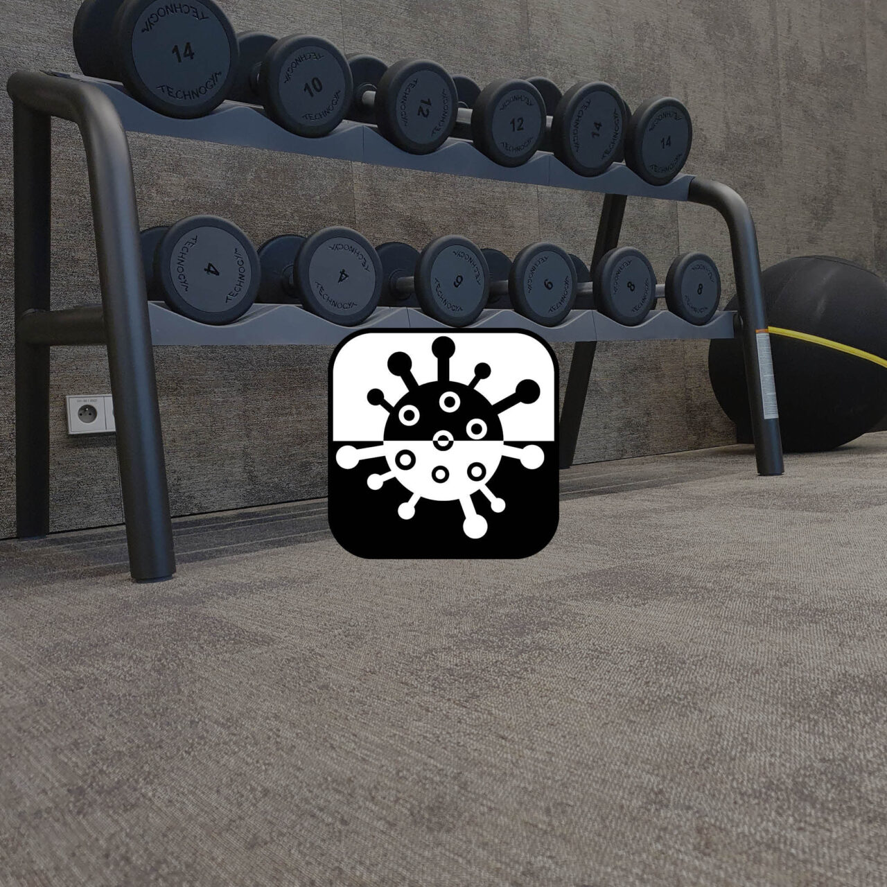 Ntgrate hygienic woven flooring for gym and wellness