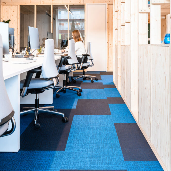 Office floor woven vinyl tiles fair henri 1